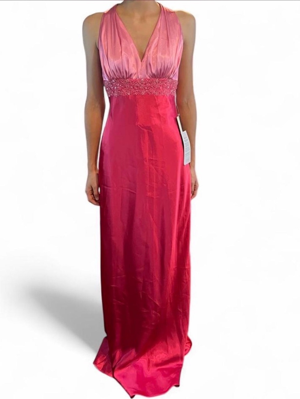 JS Boutique Two-Tone Pink Halter Maxi Dress